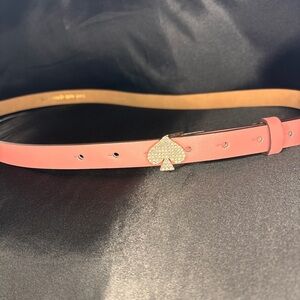 Kate Spade Pink Belt with Gold Spade Emblem